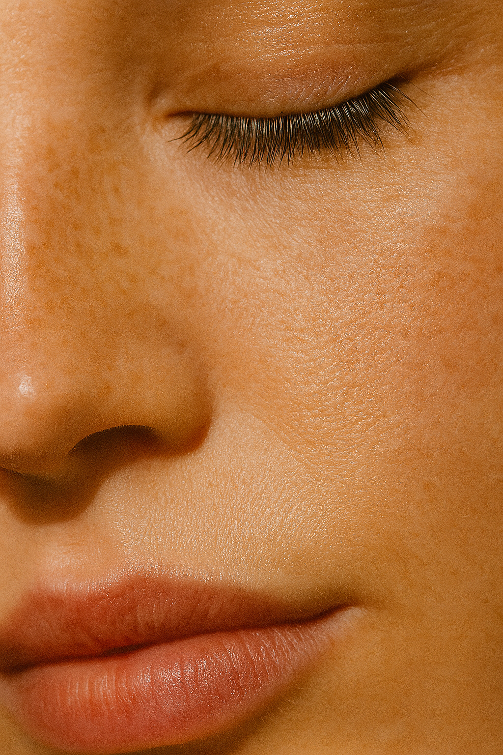 Vrouw brengt getinte zonnebrand stick SPF50 aan op gezicht - makkelijke applicatie