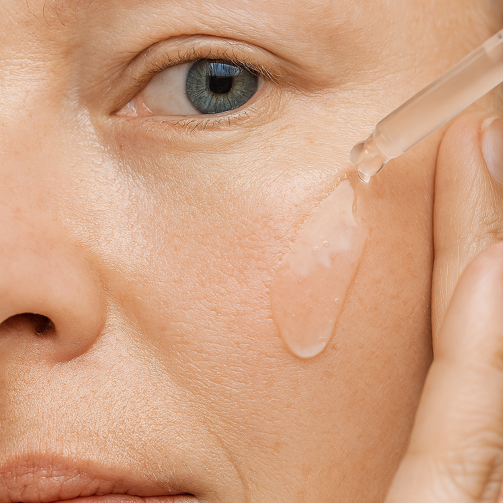 Vrouw brengt overnight peeling gezicht aan - avondroutine voor glowing skin